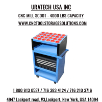 Uratech USA Inc. Presents the CNC Mill Scoot Tool Cart – The Ultimate CNC Tool Storage Solution for Your Workshop